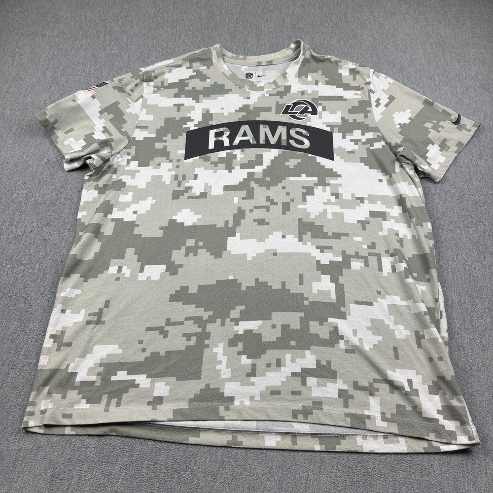 Los Angeles Rams T‎ Shirt Mens 2XL Green Nike Salute To Service NFL Football